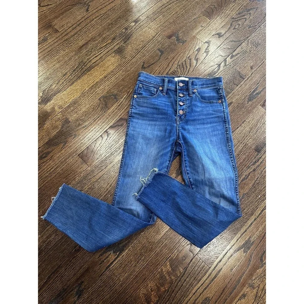 Madewell 10" High Rise Skinny Crop Jeans in‎ Hanna Wash women's size 25 D0008 - Picture 4 of 11